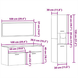 vidaXL Ensemble de meubles de salle de bain 3 pcs blanc brillant pas cher