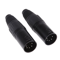 Avis 4 Pièces 5Pin / 5P XLR Connector Plug Mâle + Femelle Audio Microphone Connector pour Audio Microphone