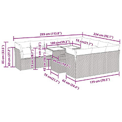 vidaXL Salon de jardin 11 pcs avec coussins noir résine tressée pas cher