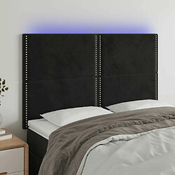 Maison Chic Tête de lit moderne à LED lumineuse pour chambre - Décoration de lit Noir 144x5x118/128 cm Velours -MN60673