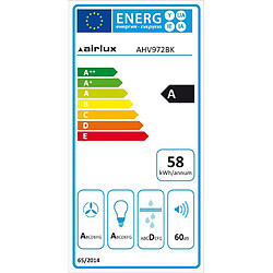 Hotte plan de travail 90cm 700m³/h noir - ahv972bk - AIRLUX