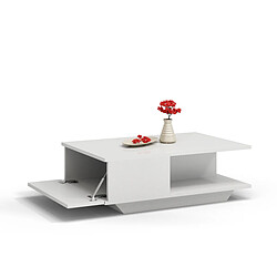 Vivaldi Table Basse Diver Blanc Brillant 90 cm