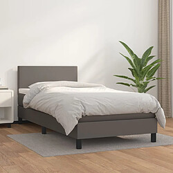 Maison Chic Lit Adulte - Lit simple Lit à sommier tapissier avec matelas moelleux - Meuble de Chambre - Gris 80x200 cm Similicuir -MN51913