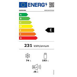 Réfrigérateur combiné intégrable à glissière 267l - BRB26605EWW - SAMSUNG