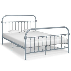 vidaXL Cadre de lit sans matelas gris métal 120x200 cm