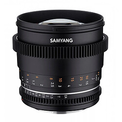 SAMYANG Objectif vidéo VDSLR 85mm T1.5 MK2 Canon EF