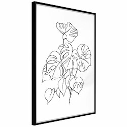 Paris Prix Affiche Murale Encadrée Bouquet of Leaves 40 x 60 cm Noir