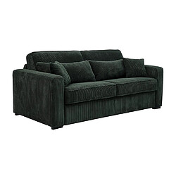 Acheter Vente-Unique Canapé 4 places convertible express en velours côtelé vert - Couchage à lattes larges 160 cm - Matelas 18 cm - MONDOVI