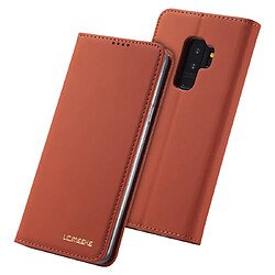 Wewoo Coque Pour Galaxy S9 LC.IMEEKE LC-002 Series Skin Feeling PU + TPU Housse en cuir à rabat avec support et fente carte et portefeuille marron