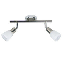 Brilliant (Lighting) Plafonnier 2 lumières SOFIA 2x40W E14 ACIER CHROME