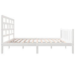 Maison Chic Lit adulte - Lit simple Cadre de lit,Structure du lit Contemporain Blanc Bois de pin massif 120x200 cm -MN30420 pas cher