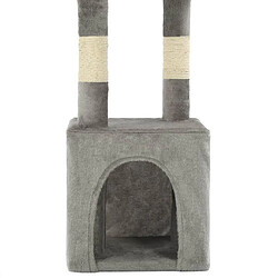 Helloshop26 Arbre à chat griffoir grattoir niche jouet animaux peluché en sisal 109 cm gris 3702239 pas cher