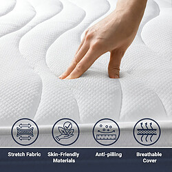 Acheter The White Stone Matelas Double King Size 220x240 à mémoire orthopédique | Hauteur 20 cm | Made in Italy