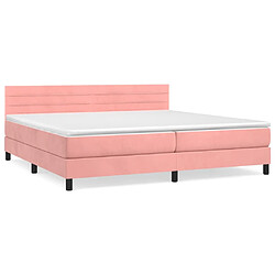 Maison Chic Lit Adulte - Lit simple Lit à sommier tapissier avec matelas moelleux - Meuble de Chambre - Rose 200x200 cm Velours -MN56750