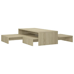 Maison Chic Set tables basses gigognes,Table Console pour salon Chêne 100x100x26,5 cm Aggloméré -MN33238