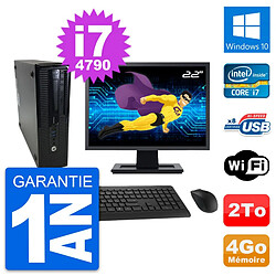 PC HP ProDesk 400 G1 SFF Ecran 22" i7-4790 RAM 4Go Disque 2To Windows 10 Wifi - Occasion