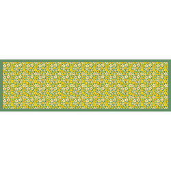 Alter Chemin de cuisine, 100% Made in Italy, Tapis antitache avec impression numérique, Chemin de table antidérapant et lavable, Modèle Fleurs - Blanc, cm 180x52