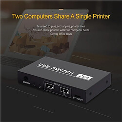 Wewoo Commutateur USB 2x4 PC à 2 ports partageant 4 périphériques pour moniteursourissouris