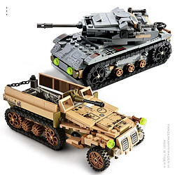 Universal 1 061 Blocs de construction de chars Jouets Mini Véhicules Numériques Avions Blocs d'éducation de garçons Briques compatibles avec l'armée | Bloc(Coloré) 