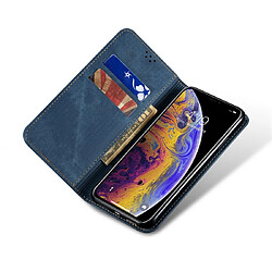 Wewoo Housse Coque Pour iPhone XR Denim Texture Etui en cuir à rabat horizontal de style décontracté avec supportlogements cartes et porte-monnaie bleu pas cher