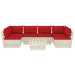 Avis Maison Chic Salon de jardin palette 7 pcs avec coussins - Table et chaises d'extérieur - Mobilier/Meubles de jardin Moderne épicéa imprégné -MN65847