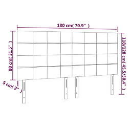 vidaXL Tête de lit à LED Bleu foncé 180x5x118/128 cm Velours pas cher