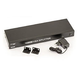 Kalea-Informatique Splitter VGA 16 Ports /// Bande PASSANTE 350MHz /// Duplique par 16 Une Source VGA - Rackable - avec Alimentation