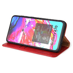 Wewoo Housse Coque Etui en cuir à rabat horizontal PU + TPU avec derme et emplacements pour cartes et portefeuille Galaxy A70 rouge pas cher