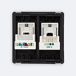 Acheter Ledkia Prise Internet RJ45 CAT 6 + RJ11 Téléphone Modern Noir