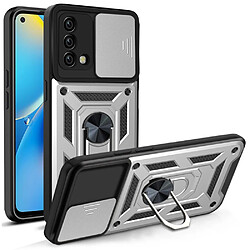 Coque en TPU anti-chocs avec béquille, argent pour votre Oppo A74 4G