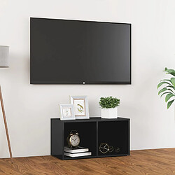 vidaXL Meuble TV gris brillant 72x35x36,5 cm bois d’ingénierie