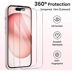 Coque Pour iPhone 15 Plus Silicone Rose + 2 Verres Trempes Little Boutik®