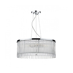 Luminaire Center Suspension Japan verre et chrome poli 3 ampoules