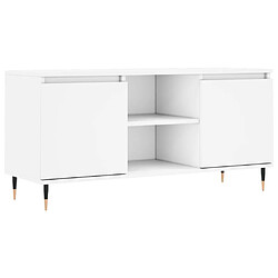 Maison Chic Meuble TV scandinave - Banc TV pour salon blanc 104x35x50 cm bois d'ingénierie -MN76583