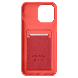 Avizar Coque iPhone 14 Pro Max Silicone Souple Porte-carte corail