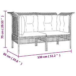 Acheter vidaXL Salon de jardin 7 pcs avec coussins Gris Résine tressée