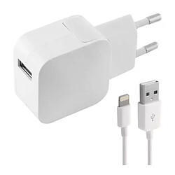 Chargeur Mural + Câble Lightning MFI KSIX Apple-compatible 2.4A USB iPhone