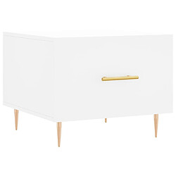 Maison Chic Table basse,Table Console Table d'appoint, Table pour salon blanc 50x50x40 cm bois d'ingénierie -MN91354