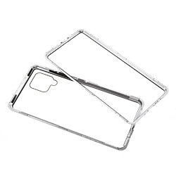 Coque en cadre métallique installation de verrouillage de cadre double face ultra claire argent pour votre Samsung Galaxy A42 5G