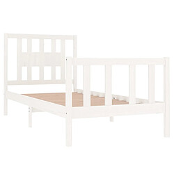 Avis vidaXL Cadre de lit sans matelas blanc bois massif 90x190 cm