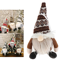 Jouet En Peluche Santa Gnome Fait à La Main Pour Arbre De Noël Décor Suspendu Marron pas cher