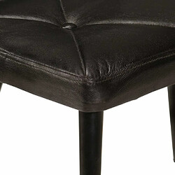 Maison Chic Fauteuil de Chambre à Coucher Salon,Chaises de Salle à Manger,Chaise à oreilles avec repose-pied Noir Cuir véritable -GKD81314 pas cher