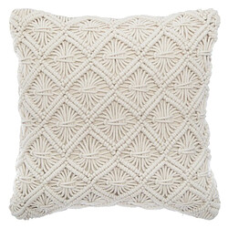 Pegane Coussin en polyester et coton coloris beige - longueur 40 x profondeur 13 x hauteur 40 cm 