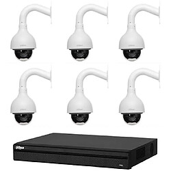 Dahua Kit de Vidéosurveillance Enregistreur DVR 2 ports HDMI et 6 Caméras Dôme Analogiques HDCVI