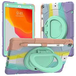 Coque en TPU couleur arc-en-ciel avec béquille rotative à 360° style C pour votre iPad 10.2 (2019)/(2020)/(2021)