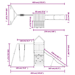 vidaXL Aire de jeux d'extérieur bois de pin massif pas cher