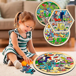 Universal Puzzle Round Wooden Educational Toys for Children 3-7 ans