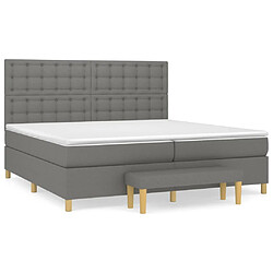 Maison Chic Lit Adulte - Lit simple Lit à sommier tapissier avec matelas moelleux - Meuble de Chambre - Gris foncé 200x200cm Tissu -MN46396