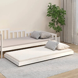 vidaXL Cadre de lit sans matelas blanc 75x190 cm bois de pin massif