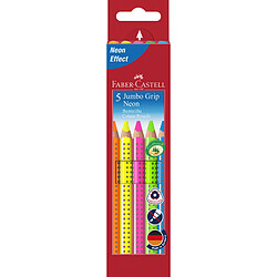 FABER-CASTELL Crayons couleur Jumbo GRIP Neon, 5 étui carton ()